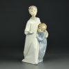 Винтажная фарфоровая статуэтка Испания Мальчик и девочка со свечой Lladro 4874 Boy in Night-Shirt