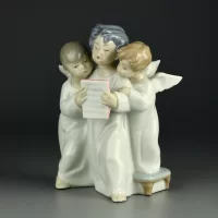 Винтажная фарфоровая статуэтка Испания Ангелы Lladro 4542 Angels Group