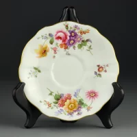 Винтажная кофейная пара Англия Royal Crown Derby Posies 1965 год