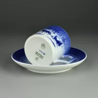 Винтажная фарфоровая кофейная пара Дания Рождество Лошадь Сани Royal Copenhagen 1984 Jingle Bells