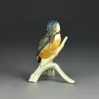 Винтажная фарфоровая статуэтка зимородка Kingfisher Goebel