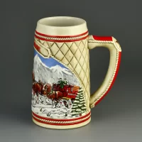 Винтажная кружка Budweiser Clydesdales Клайдсдейл Лошади Ceramarte 1985 год