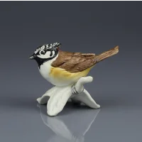Винтажная фарфоровая фигурка Хохлатая синица Птица Goebel 38 027 Crested Tit