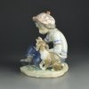 Винтажная фарфоровая статуэтка Испания Мальчик с цветком и собакой Lladro 5450 I Hope She Does