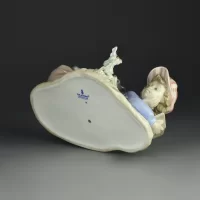 Винтажная фарфоровая статуэтка Испания Мальчик с книгой и собакой Lladro 5451 Study Buddies