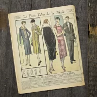 Антикварный французский журнал мод Le Petit Echo de la Mode Dimanche 16 Octobre 1927 Арт-деко