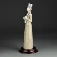 Винтажная фарфоровая статуэтка колокольчик Музыкант с гитарой Lladro 8173 Musician with guitar