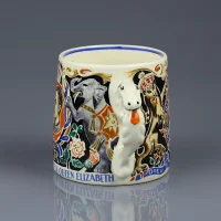 Антикварная коронационная кружка Георг VI и королева Елизавета Burleigh Ware Burgess & Leigh Coronation King George Queen Elizabeth May 1937