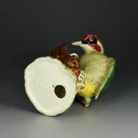 Винтажная статуэтка Англия Beswick 1218 Woodpecker Зелёный дятел