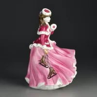 Винтажная фарфоровая статуэтка Англия Фигуристка Коньки Coalport The Skater
