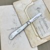 Антикварный перочинный английский нож с инкрустацией перламутром Thomas Marples 1870 год