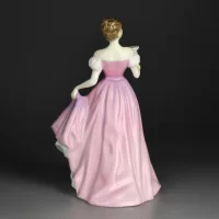 Винтажная фарфоровая статуэтка Дама с бокалом Англия Royal Doulton 4306 Congratulations To You
