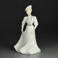 Винтажная фарфоровая статуэтка Дама в шляпке Англия Coalport Lorraine