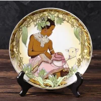 Тарелка винтажная декоративная настенная Фарфор Германия Дети мира Villeroy & Boch Heinrich Children of the World Africa №3 unicef