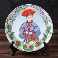 Тарелка винтажная декоративная настенная Фарфор Дети Villeroy & Boch Heinrich Children of the World Lapland №7 unicef