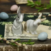 Винтажная фарфоровая статуэтка Кролик Заяц Испания NAO Lladro 1487 Cookies