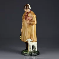 Винтажная фарфоровая статуэтка Англия Пастух Royal Doulton Ягнёнок 1975 The Shepherd