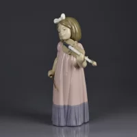 Винтажная фарфоровая статуэтка Испания Lladro NAO 1034 Girl with Violin Музыка Скрипка