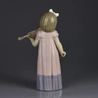Винтажная фарфоровая статуэтка Испания Lladro NAO 1034 Girl with Violin Музыка Скрипка