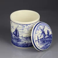 Винтажная керамическая чайница имбирница Delft Blauw