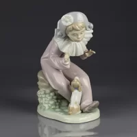 Винтажная фарфоровая статуэтка Пьеро с собакой Lladro NAO Listen to Me