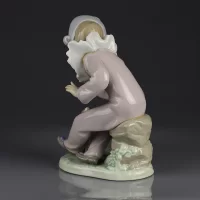 Винтажная фарфоровая статуэтка Пьеро с собакой Lladro NAO Listen to Me