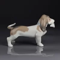 Винтажная фарфоровая статуэтка Собака с газетой Lladro 6398 Morning Delivery