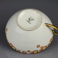 Антикварная французская чайная пара Lemaître Frères & Blancher Лимож Limoges