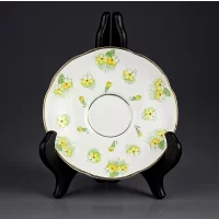 Антикварная английская кофейная пара Gladstone Primrose Примула