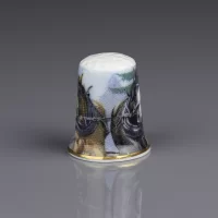 Винтажный английский фарфоровый напёрсток Лошади Bone China England