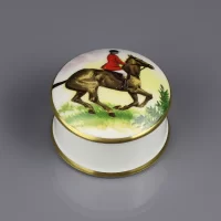 Винтажная английская таблетница Всадник на лошади Crown Staffordshire
