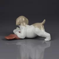 Винтажная фарфоровая статуэтка Рождество Щенок Собака Испания Lladro NAO 7427 Puppy’s Christmas