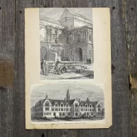 Антикварная иллюстрация The Illustrated London News The New Townhall Bradford