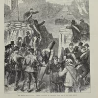 Антикварная иллюстрация The Illustrated London News A wounded french soldier returned home