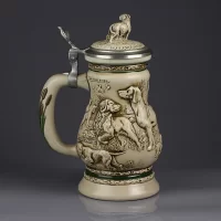 Винтажная керамическая кружка с крышкой Охотничьи собаки Ceramarte Avon Great Dogs Outdoors Stein
