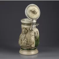 Винтажная керамическая кружка с крышкой Охотничьи собаки Ceramarte Avon Great Dogs Outdoors Stein