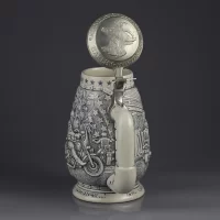 Винтажная керамическая кружка с крышкой Мотоциклы Harley Davidson Collector Stein Ceramarte