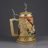 Винтажная керамическая кружка с крышкой Баскетбол Ceramarte Avon Century Basketball Stein