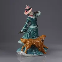 Винтажная фарфоровая статуэтка Дама с сеттером Англия Royal Doulton 3621 Autumntime