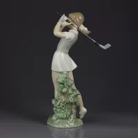 Винтажная фарфоровая статуэтка Гольфистка Испания Lladro NAO 0450 Out of the Rough