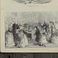 Антикварная иллюстрация The Illustrated London News Sun-fish captured at catalan bay, Gibraltar