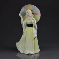 Винтажная фарфоровая статуэтка Дама с зонтиком Англия Royal Doulton 2806 Jane