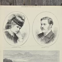 Антикварная иллюстрация The Illustrated London News The Marchioness of Bute, The Marquis of Bute