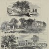 Антикварная иллюстрация The Illustrated London News Scetches of goldsmith's Deserted Village, Lishoy or Auburn, near Athlone