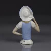 Винтажная фарфоровая куколка Германия Дама в голубом Half Doll