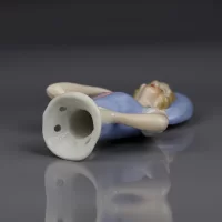 Винтажная фарфоровая куколка Германия Дама в голубом Half Doll