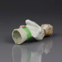 Винтажная фарфоровая куколка Япония Дама с зелёным поясом Half Doll