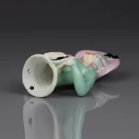 Винтажная фарфоровая куколка Германия Дама в шляпе с чёрным бантом Half Doll