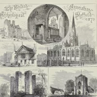 Антикварная иллюстрация The Illustrated London News The British Archeological Association Sheffield 1873