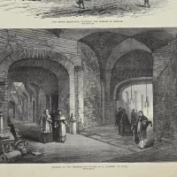Антикварная иллюстрация The Illustrated London News North Aisle of Westminster Abbey